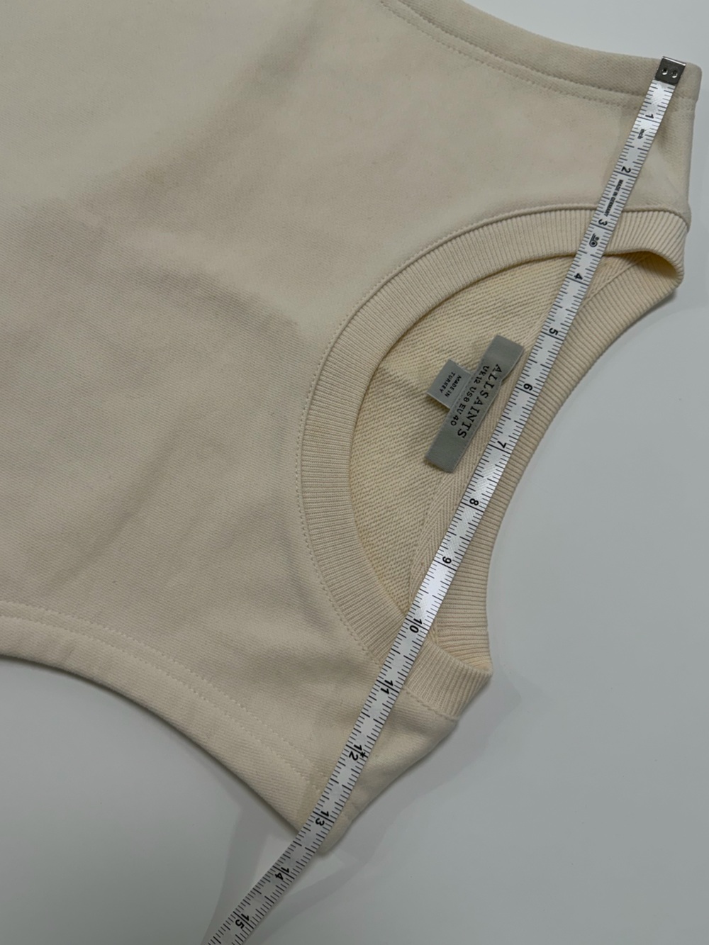 All Saints Cream Cropped Muscle Tank - Picture 6 of 8